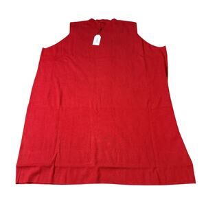 2/$30 NEW Universal Standard 4XL (38-40) Red Crew High Neck Sweater Tank Shirt‎